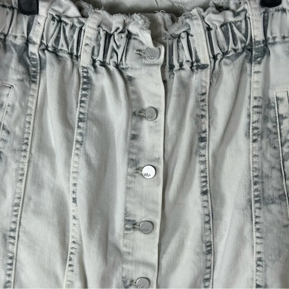 Wash Lab | Sally Button Front Skirt Grey Wash Midi Denim Size 31 Gray - Image 8