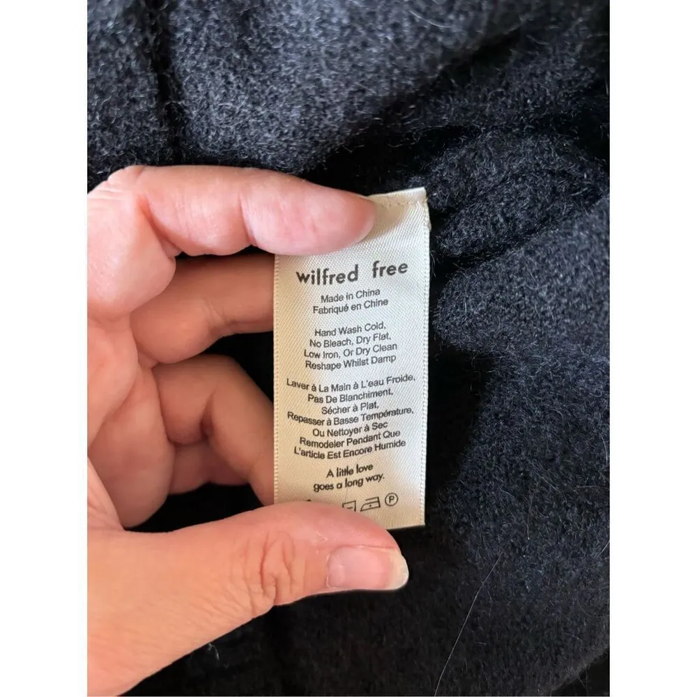 Aritizia Wilfred Free Italian yarn alpaca cowl neck black sweater size small - Image 3