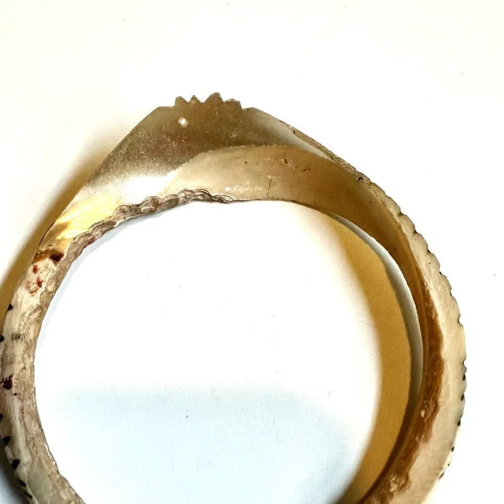 Old African Turban Shell Tribal Bangle Bracelet - Image 10