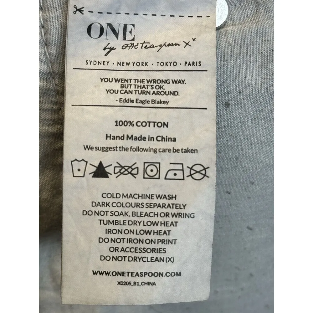 One Teaspoon One x  Outlaws Distressed Cut Off Denim Shorts Phantome Black Sz 27 - Image 10