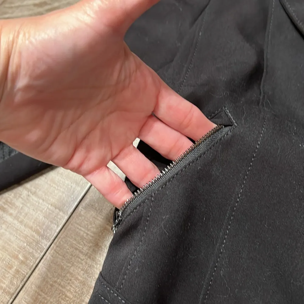 WHBM ribbed faux leather elbow patch moto military jacket LIKE NEW! - Image 4