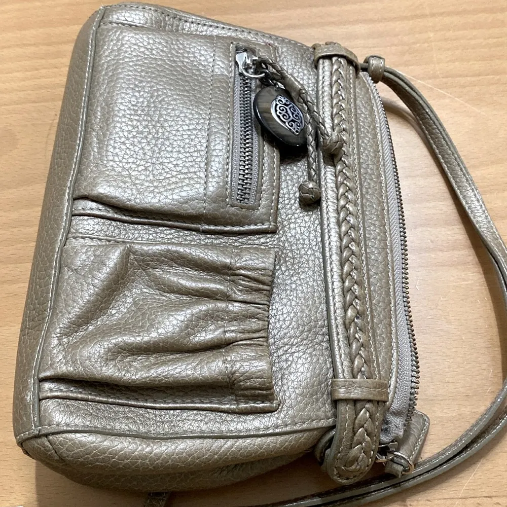 Brighton small leather gold crossbody bag - Image 9