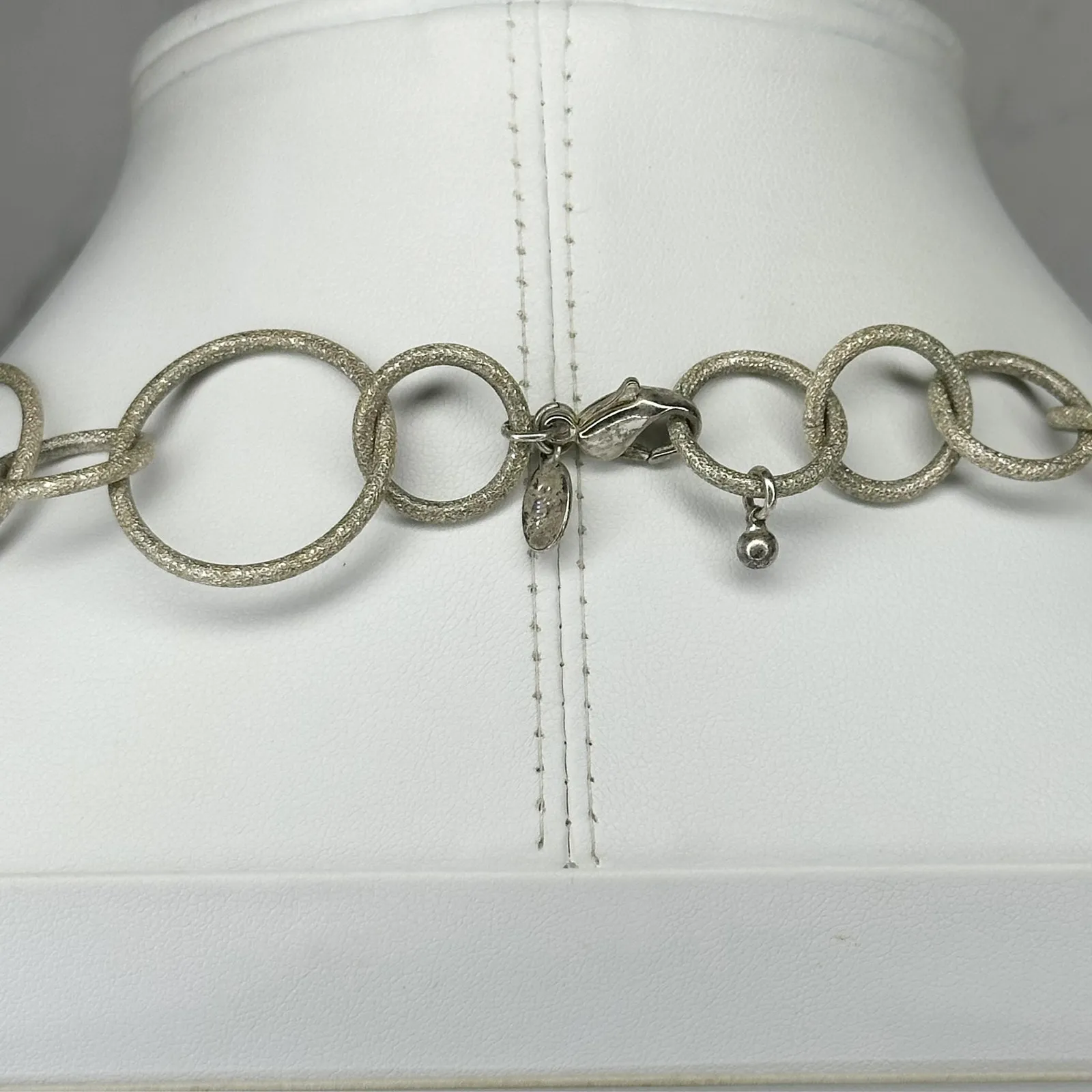 Joan Rivers Sparkly Silver Tone Long Chain Link Necklace ✨ - Image 3