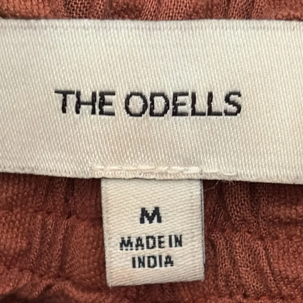 Anthropologie The Odells Josephine Jumpsuit Wide Leg Tie Shoulder Rust Size M Size M - Image 12