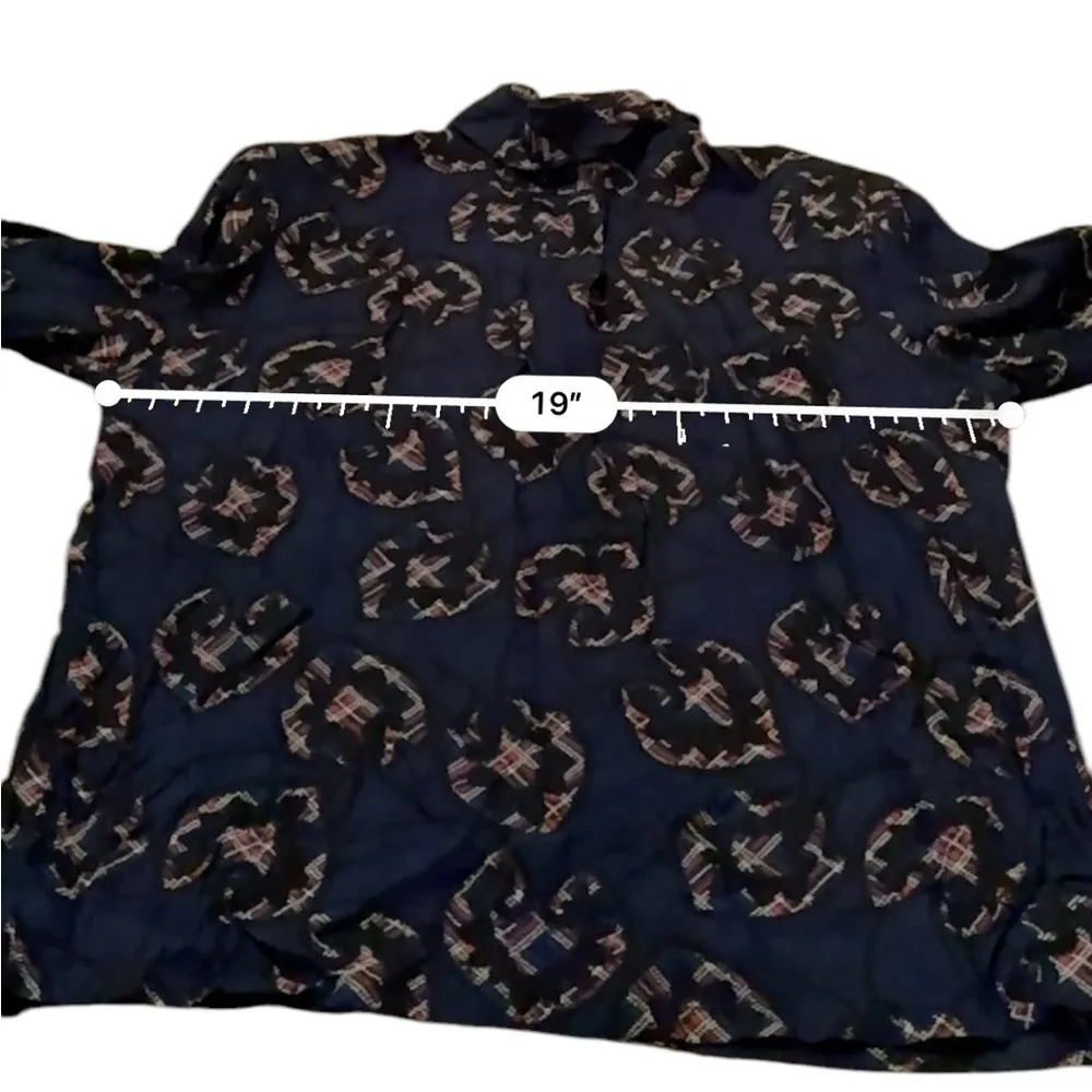 Vintage Pendleton Country Sophisticates Blue‎ Geometric Print Long Sleeve Top 10 - Image 8