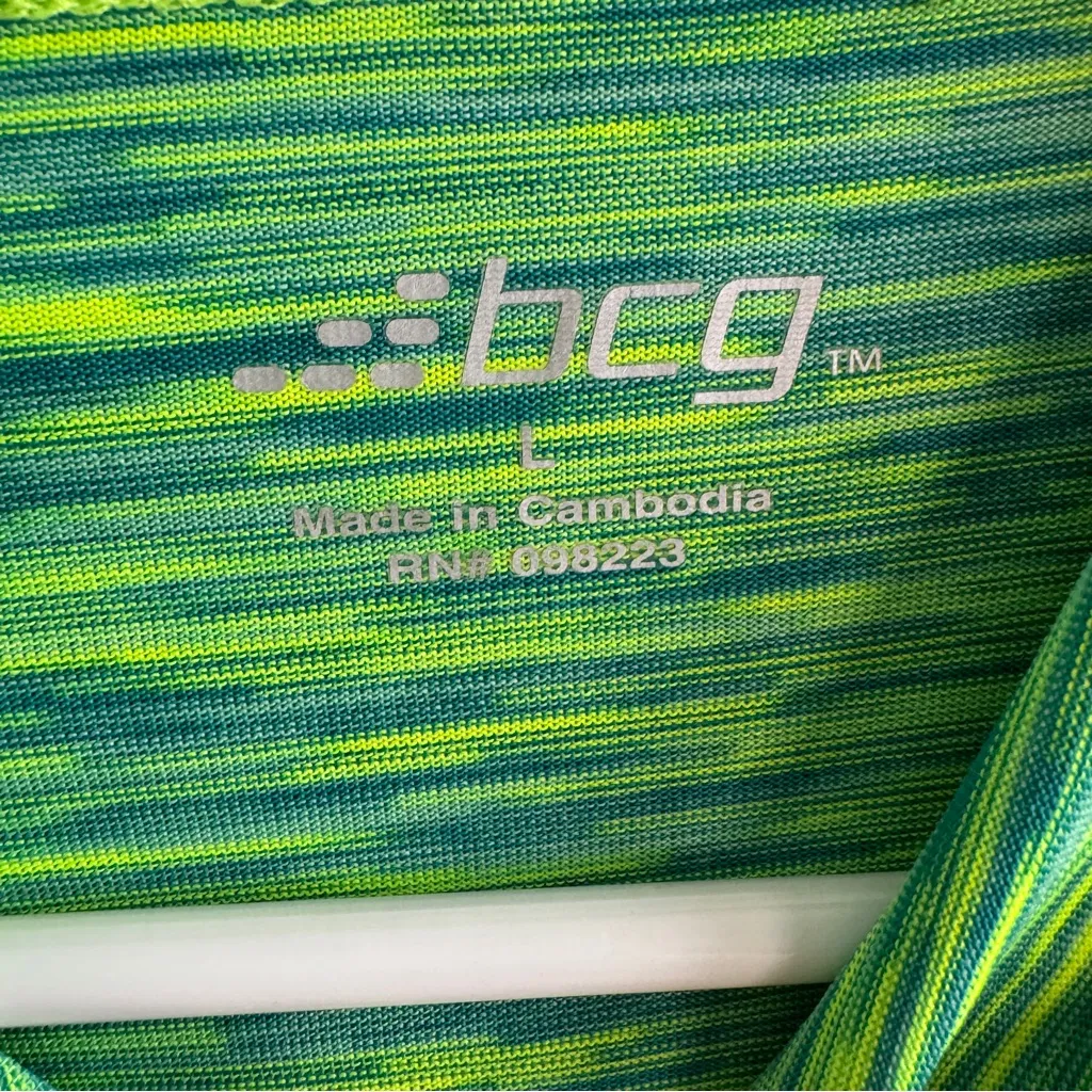 Bcg  green yellow hood pullover size large - Image 2