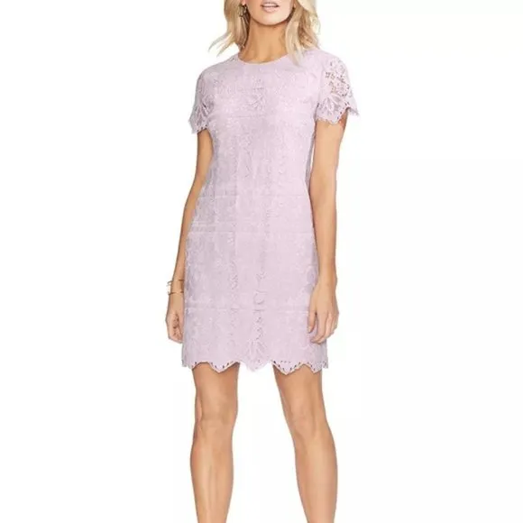 Vince Camuto Light Lilac Purple Lace Short Sleeve Mini Dress 0 - Image 3
