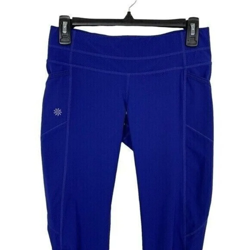 Athleta Dobby Be Free Capri Pants Small Blue Stretch Athletic Cropped - Image 2