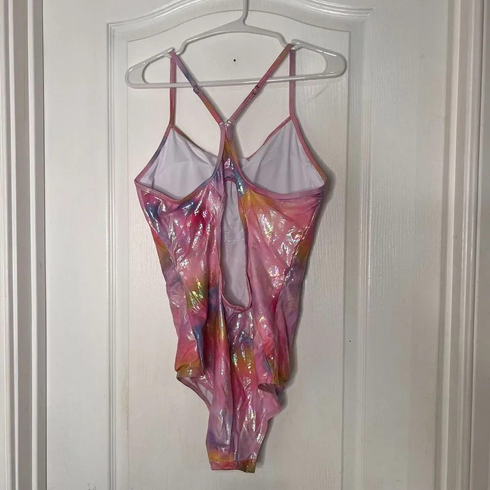 Womens Swimsuit XL Pink Reflection Adjustable Strap One‎ Piece Cross Back NWT - Image 4