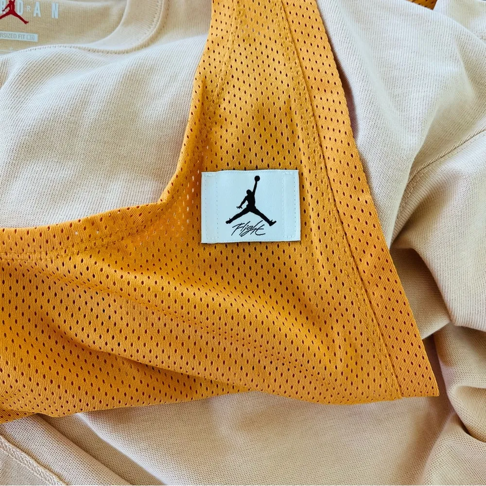 Womens Jordan Essentials T Shirt Layered Oversized Dress Crew Neck NWT - Image 3