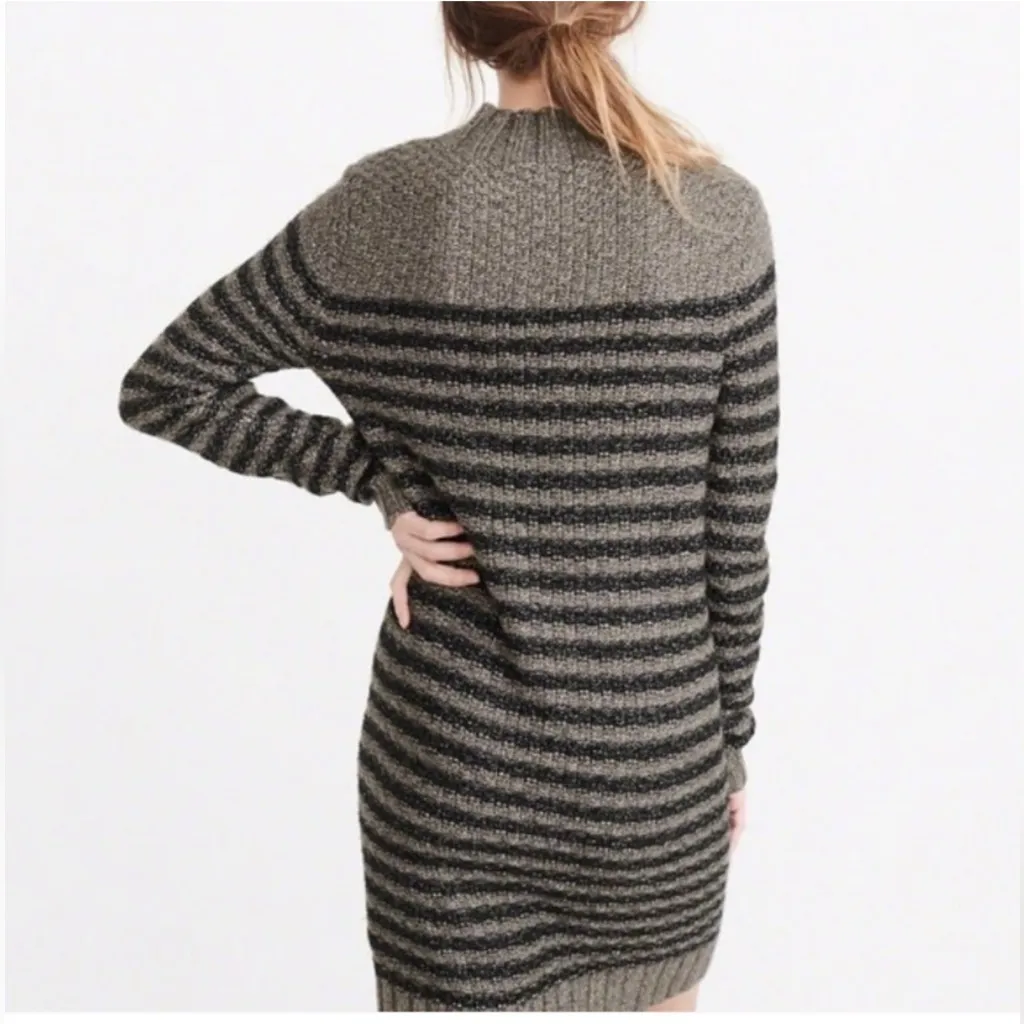 Abercrombie & Fitch Striped Sweater Dress Turtleneck Cotton Blend Women’s Small - Image 2