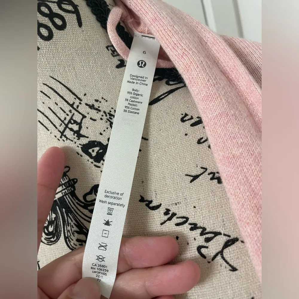 Lululemon Cotton - Cashmere Knit Wrap - Heathered Dew Pink - Image 16