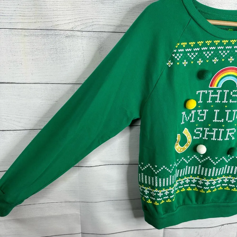 Modernlux Womens size Large Lucky Sweatshirt Sweater St Patricks Day Irish - Image 5