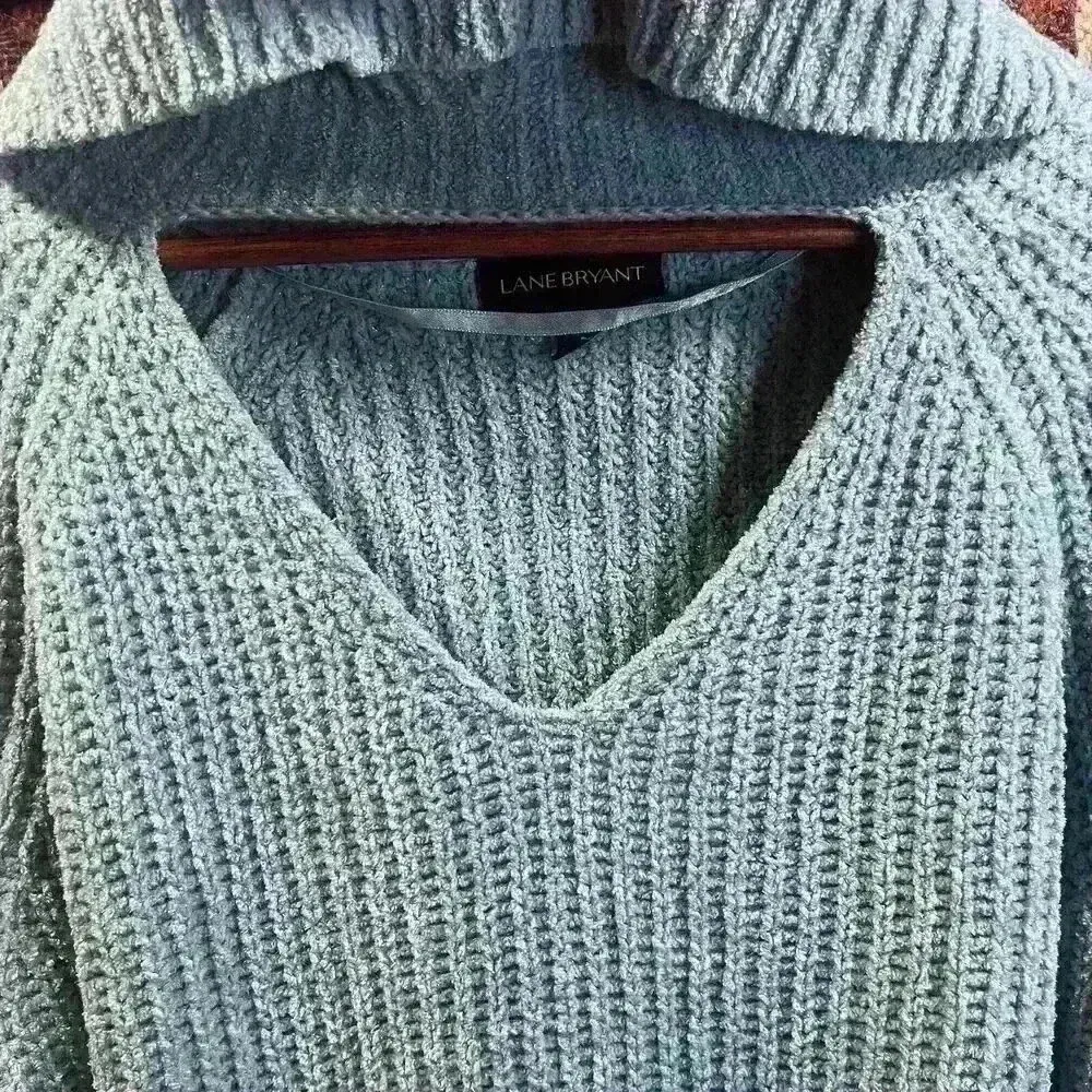 Lane Bryant Woman’s Blue Texture Knit Cowl Neck Sweater Size 22/24 - Image 13