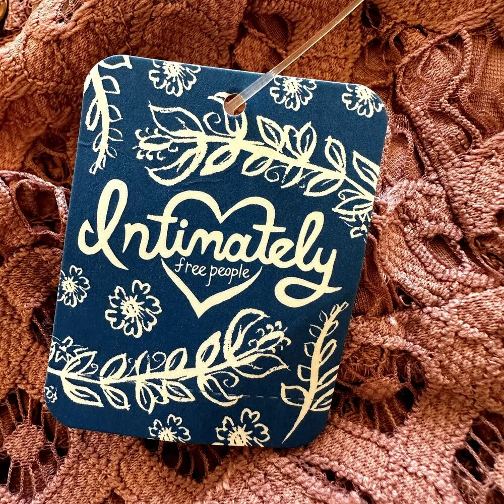 Free People Intimately One Adella Slip Mini Dress in Rose Flory Lace Pink S NWT - Image 3