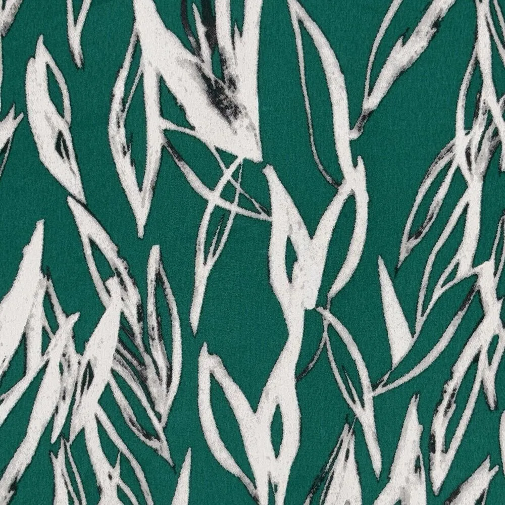 Banana Republic Shirt Women XS Petite Green White Botanical Preppy Office Casual - Image 5