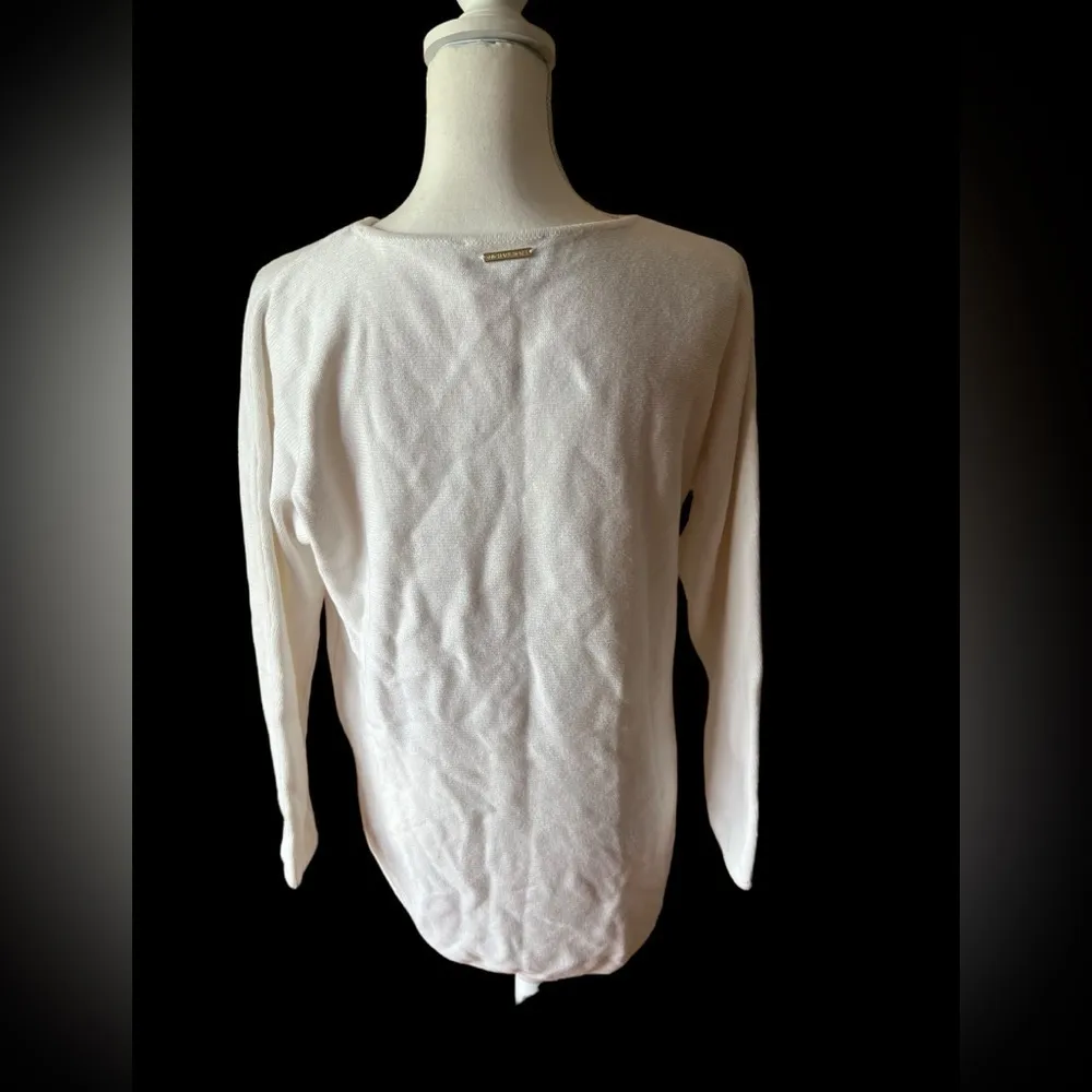Michael Kors White Zip Detail Crew Neck Sweater‎ - Image 3
