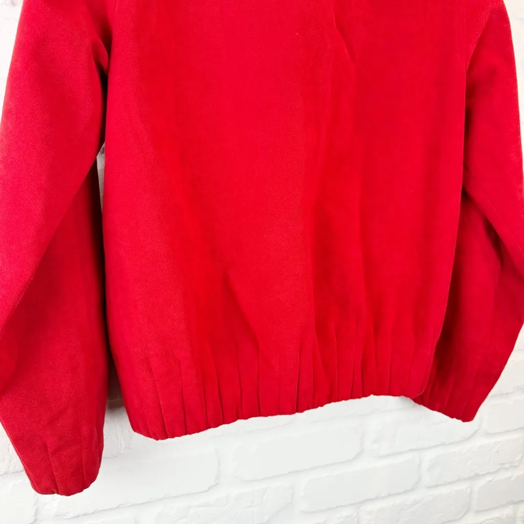 Vintage Gino Rossi for Wilson Red Ultra Suede Jacket Union Made Bomber size 8 - Image 12
