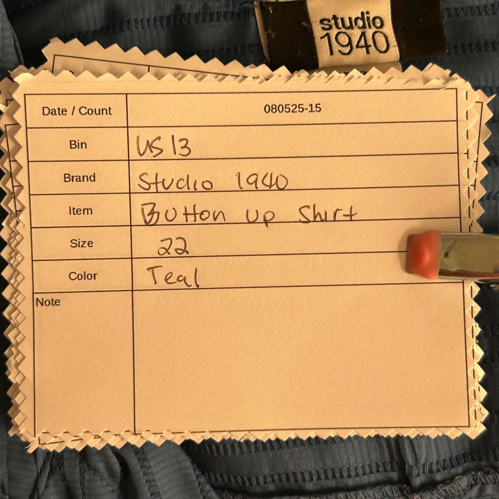 Studio‎ 1940 Button Up Shirt Teal 22 - Image 13