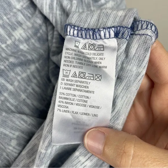 Naturals D & Co Blue White Stripe Maxi Dress With Pockets Women Medium Tall - Image 5