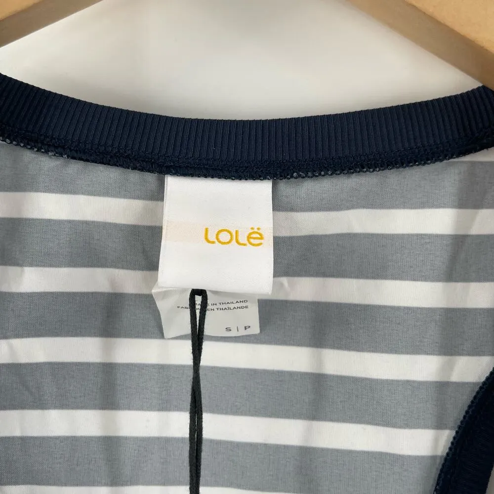 LOLE Tribeca Tank Top Size Small Galaxy Stripe Navy White Athleisure Gym NWT - Image 3