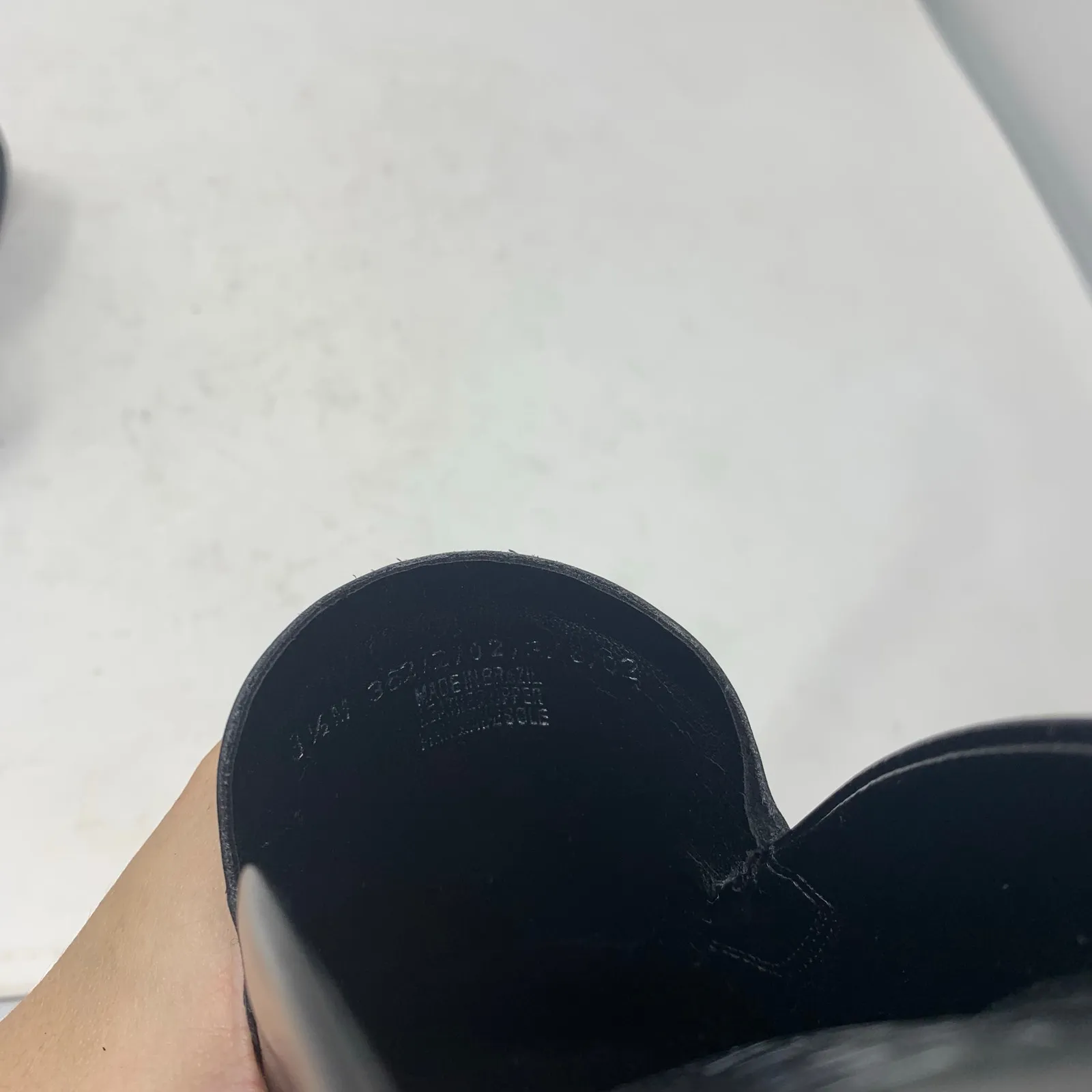 Franco Sarto Black Leather Square Toe Mules Block Heel White Piping Y2K Size 8.5 - Image 3