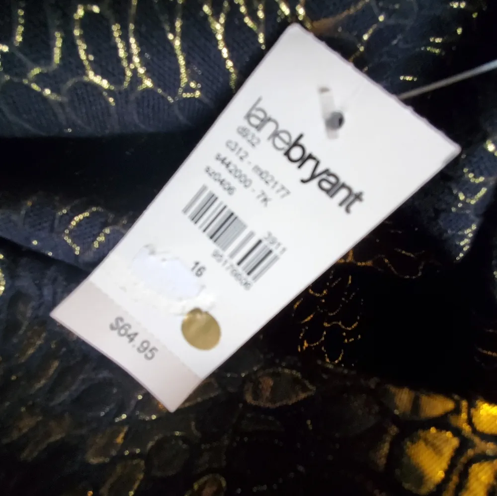 🔥SALE🔥NWT! Lane Bryant Gold Floral Leaf Print Burst Plus Sized Jacquard Skirt - Image 4