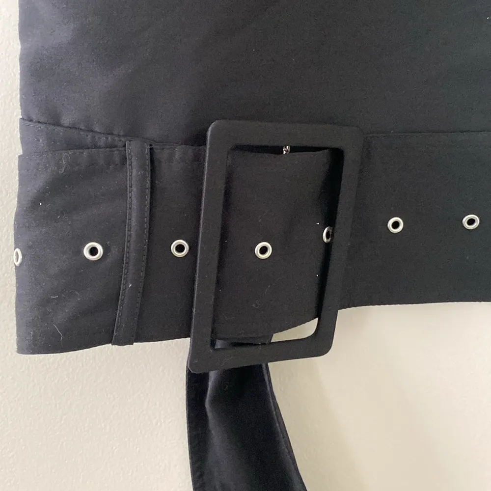 Valeska Valentina Jasso Collado w/ Fabrique Caspian Buckle Dress Wool Silk Blend Black Size 2 - Image 5