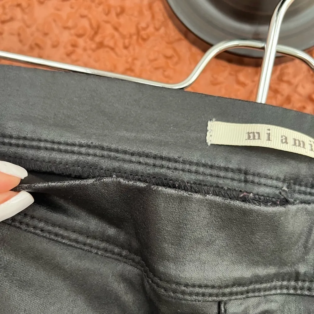 Women’s Faux Black Leather Pants Mi Ami- Size Large - Image 4