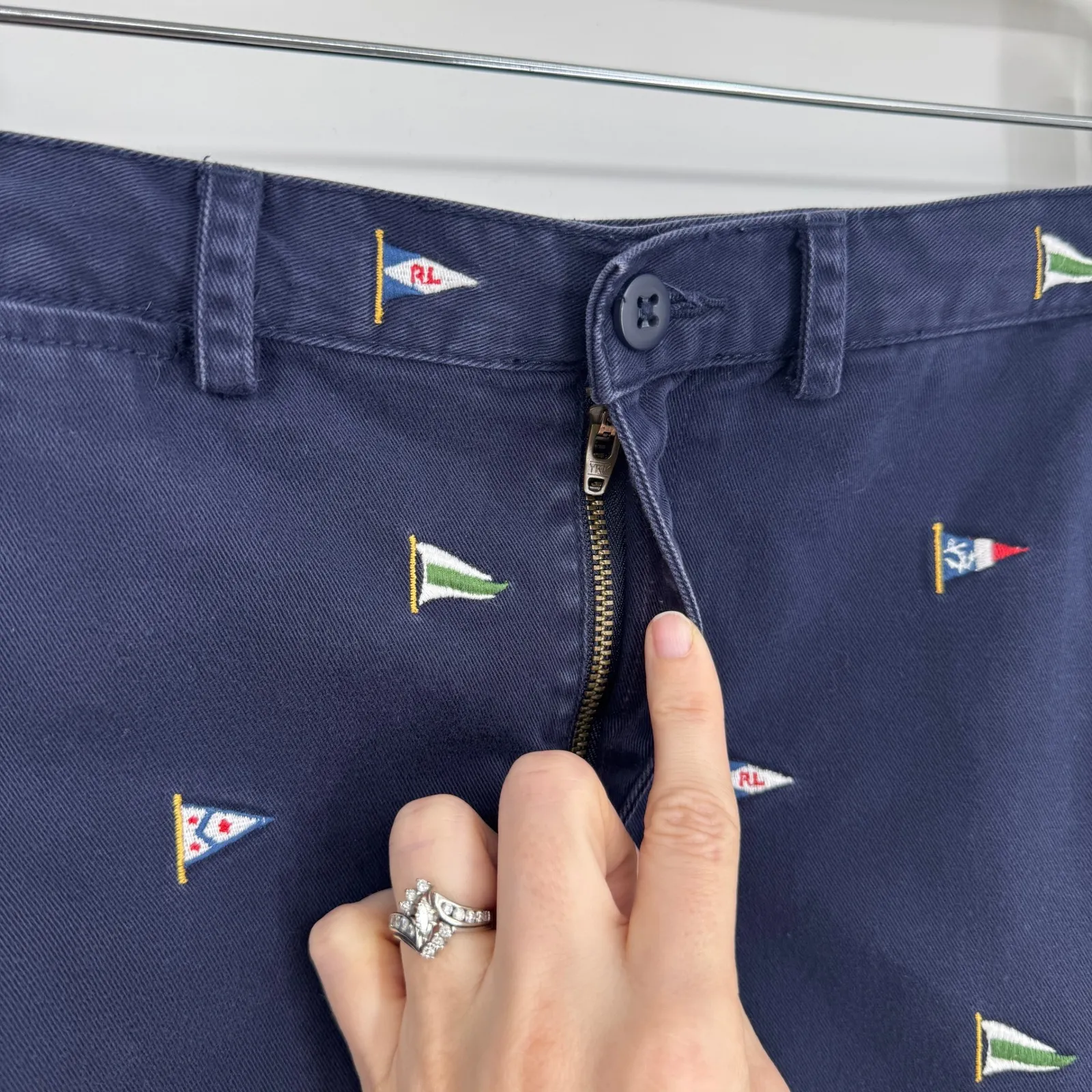 Ralph Lauren Sport Mini Skirt 6 Navy Nautical Flag Embroidered Preppy Classic - Image 4