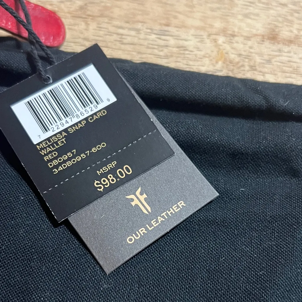 Frye Cherry Leather Card Holder - Image 4