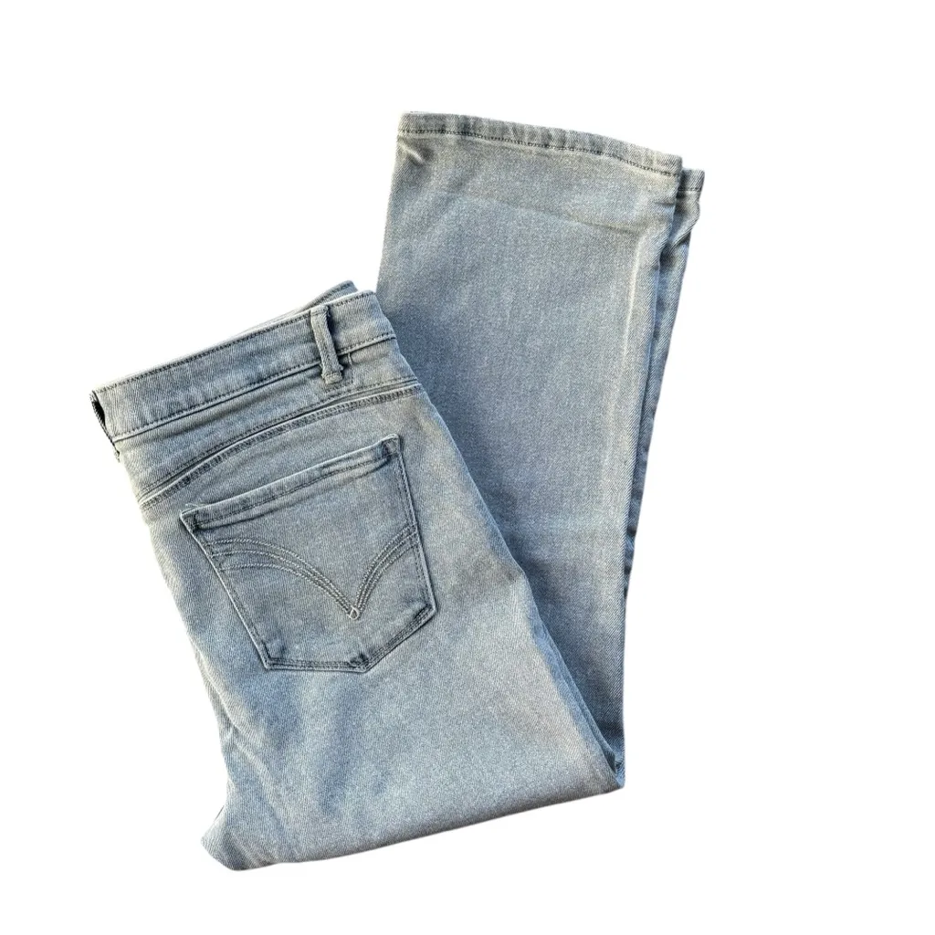 Democracy Ab’Solution Straight Cropped High Waist Jean Sz 14 Light Wash Stretch - Image 3