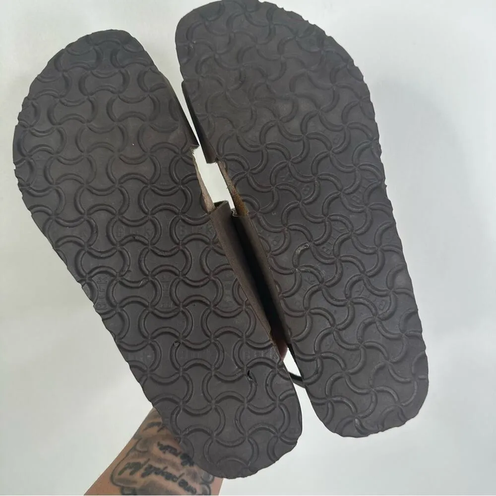 Birki’s Birkenstock Brown Leather Strappy Buckle Sandals Size 42 US 11 - Image 6