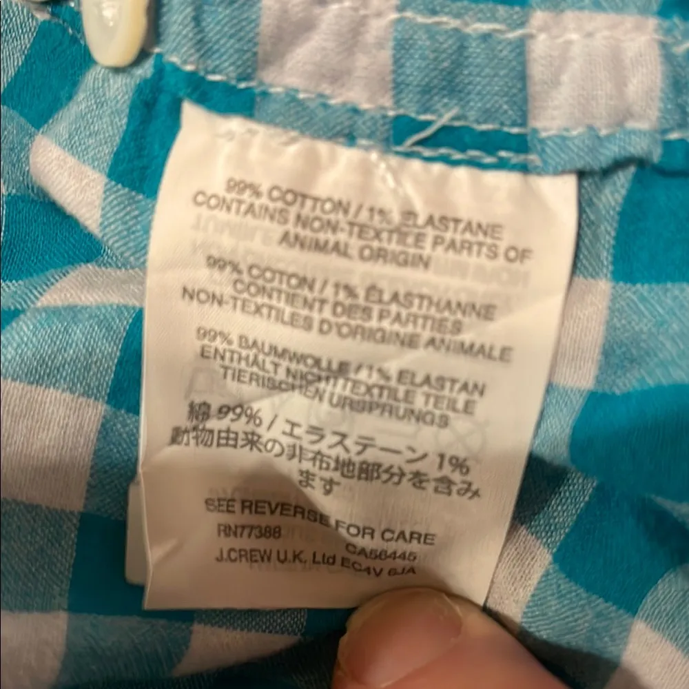 J. Crew Blue and White Gingham Button Down Shirt - Image 2