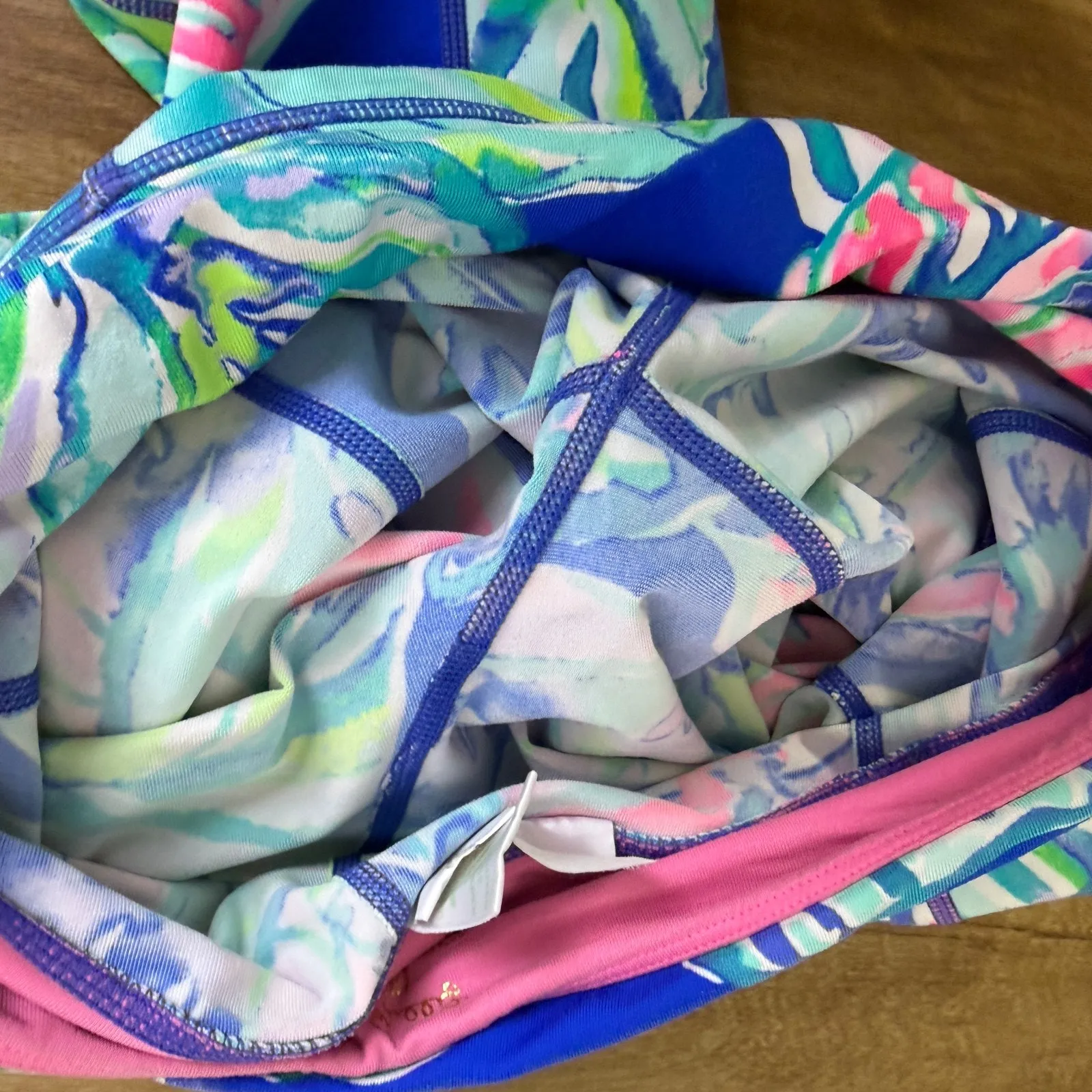 Lilly Pulitzer Luxletic Casa Del Sol Weekender Leggings Small Blue Floral Crop - Image 10