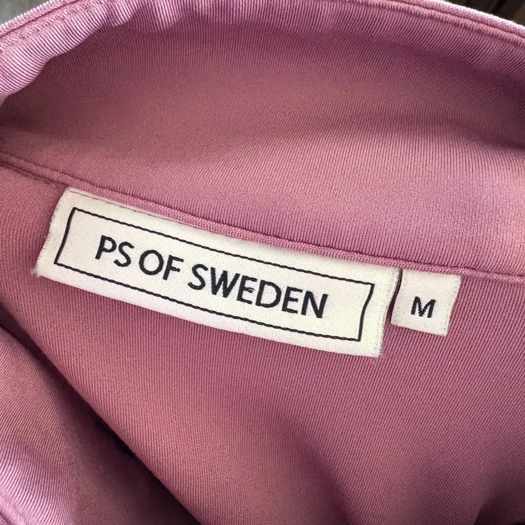 PS of Sweden Womens Long Sleeve Fitted Track Jacket Stretchy Alessandra Medium Pink - Image 3