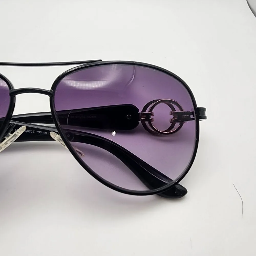 Elle Black Aviator Sunglasses & Case - Image 7