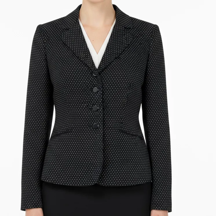 LOFT  Black Polka Dot Women's Blazer size 10P - Image 2