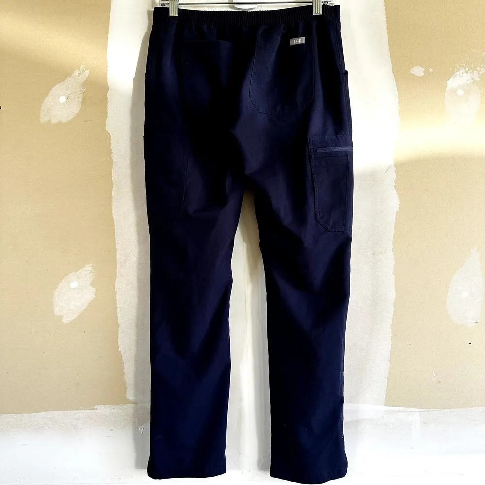 Figs Yola Skinny Scrub Pants Drawstring Mid Rise 11 Pockets Medical Blue Small - Image 4