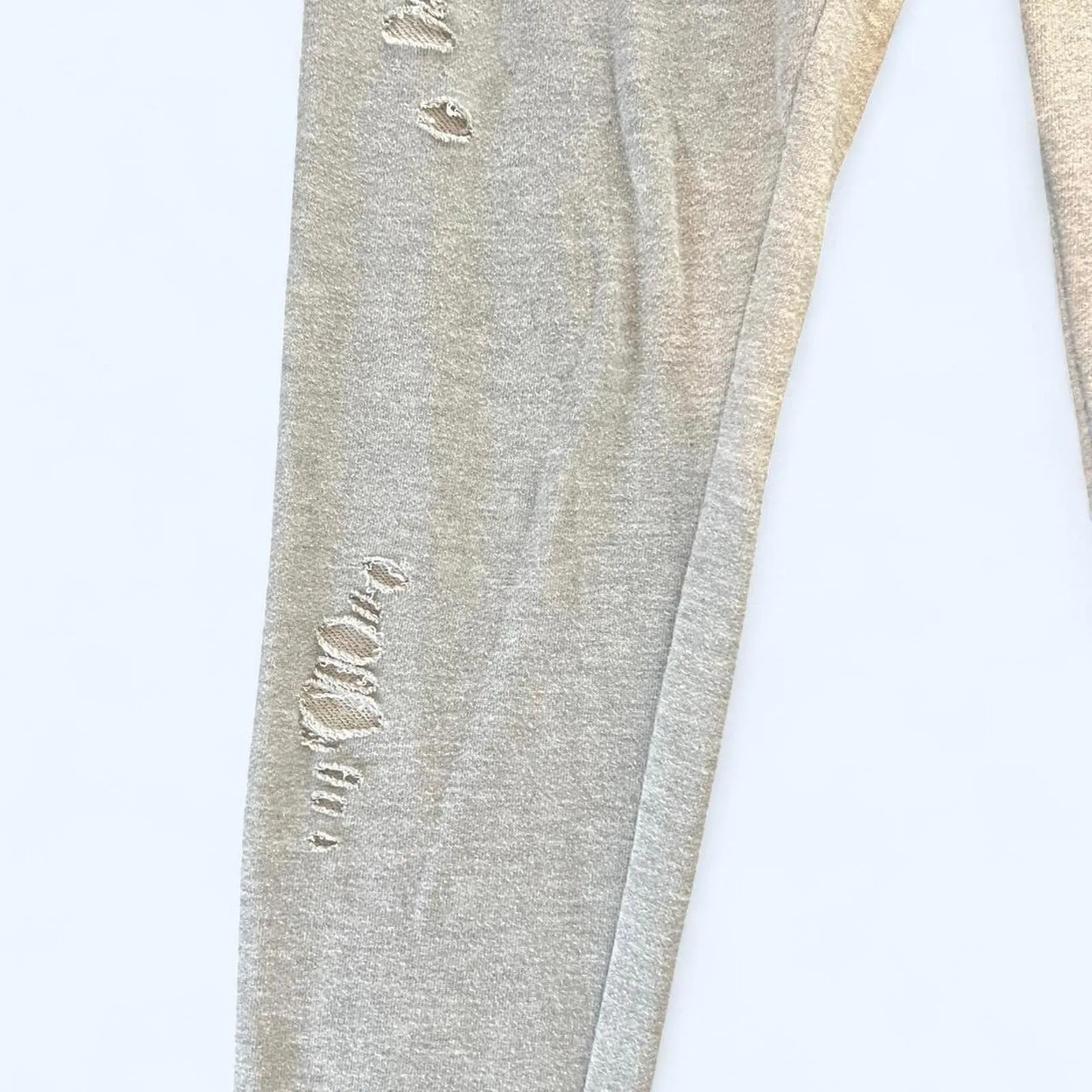 Forever 21 Grey distressed drawstring joggers Size Small - Image 3