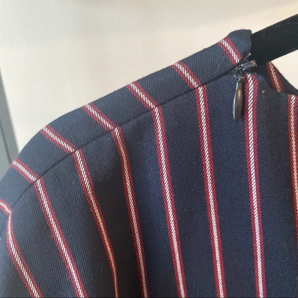 ZARA Pinstripe Ruffle Hem Peplum Striped Top - Image 4