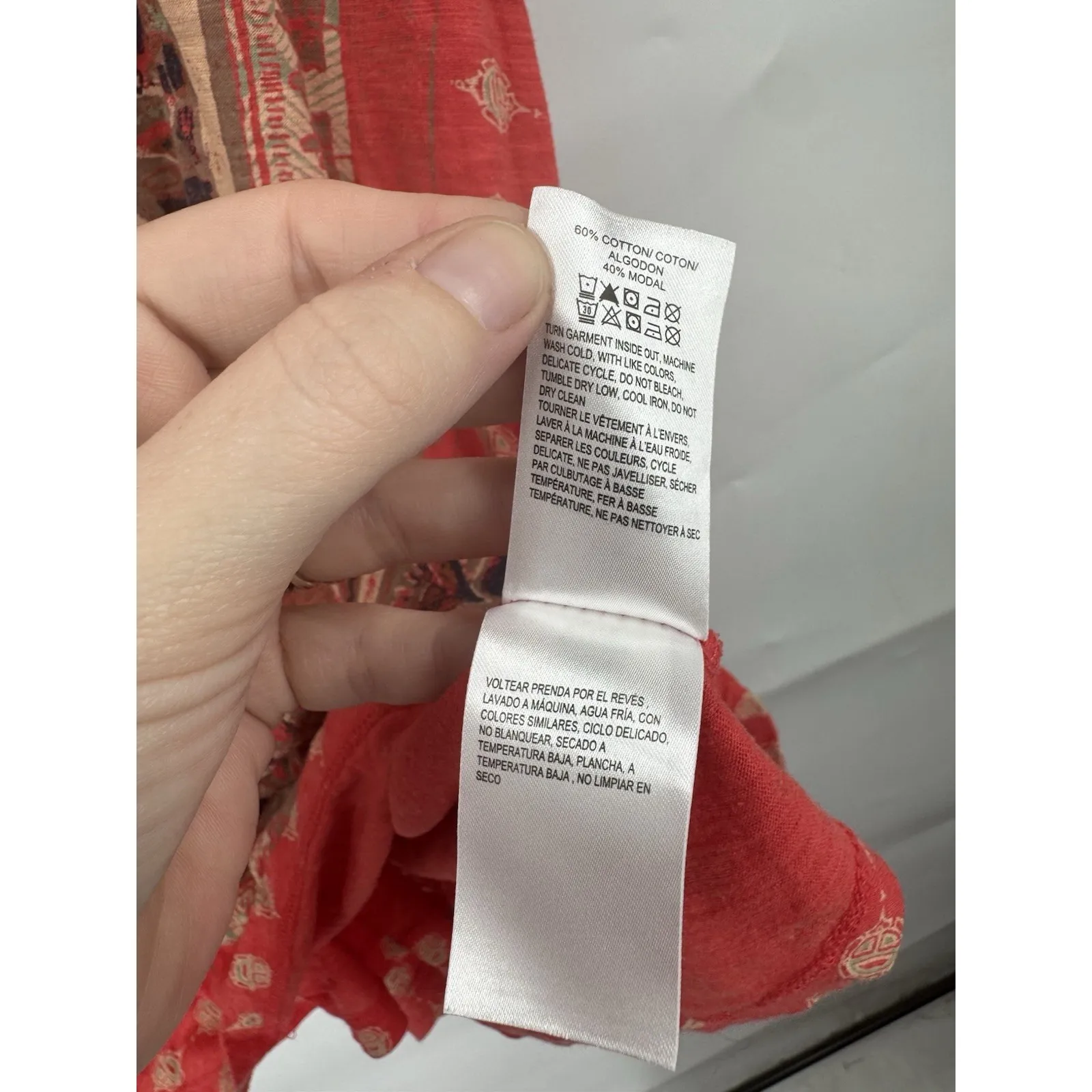 Lucky Brand Persian Carpet Tee Women Plus Size 1X Red Bohemian Western Indie - Image 6