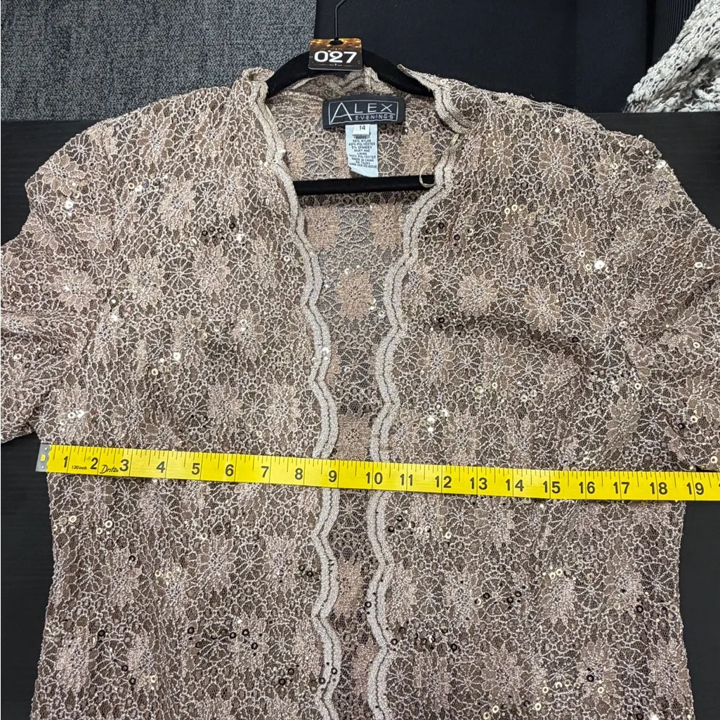 Alex Evenings Metallic Lace Cardigan - Image 7