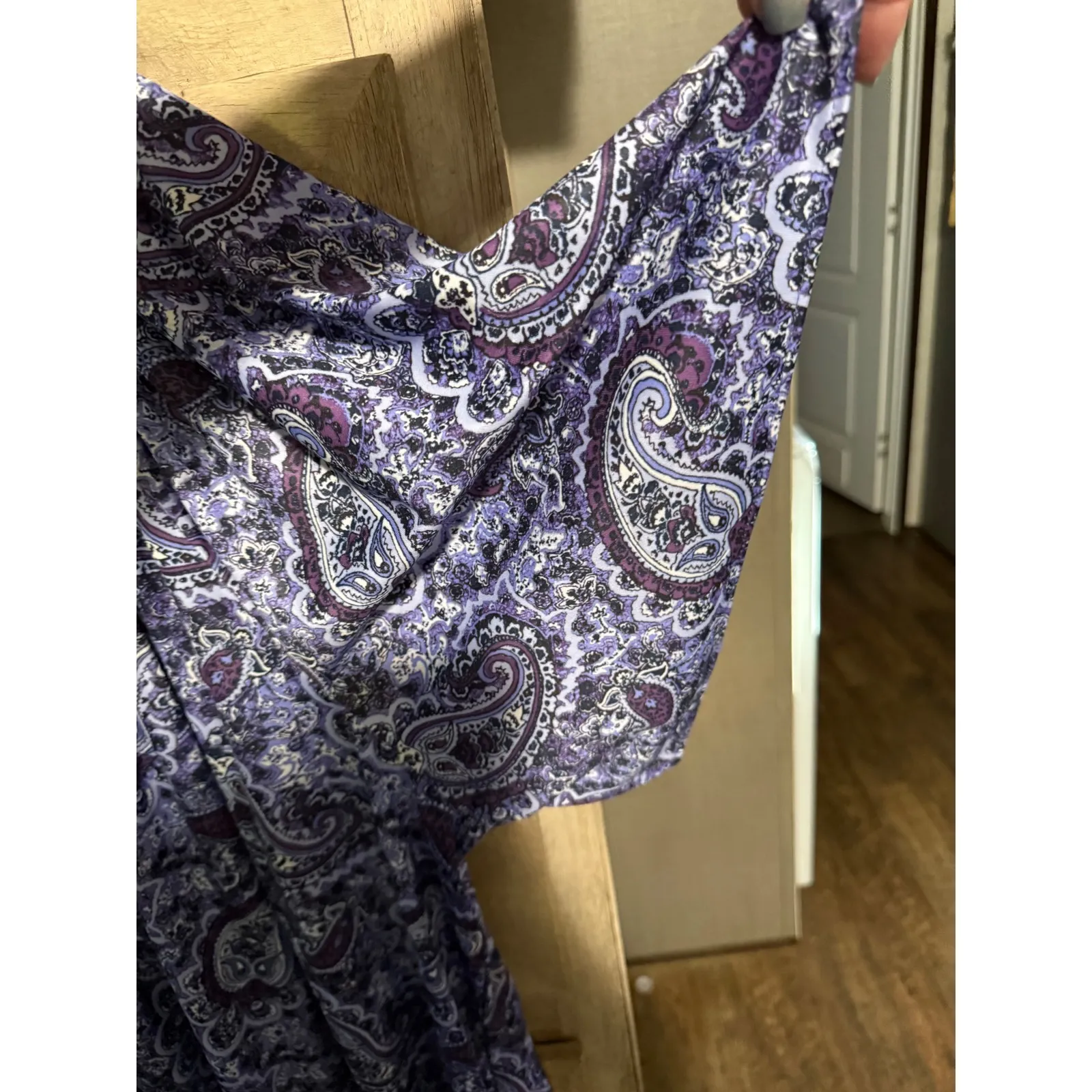 Anthony Richards 5X Paisley Print Dress Purple Blue‎ Knee Length Casual - Image 7