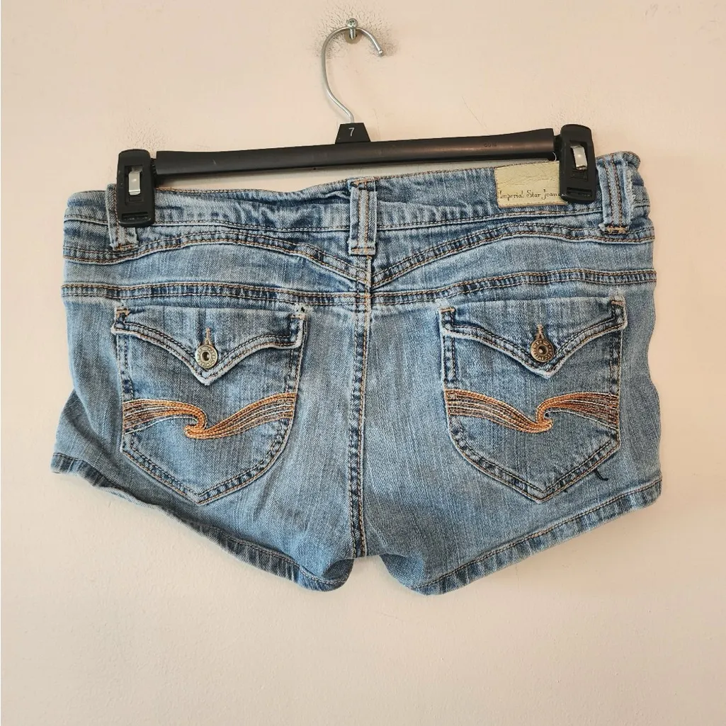 Imperial star jean Distressed shorts low rise short size juniors 13 Blue - Image 2
