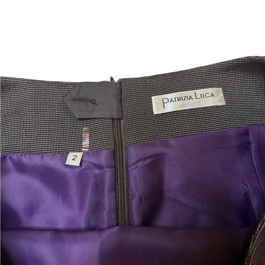 Patrizia Luca Milano Metallic Brown & Purple Skirt | Office Attire - Image 3