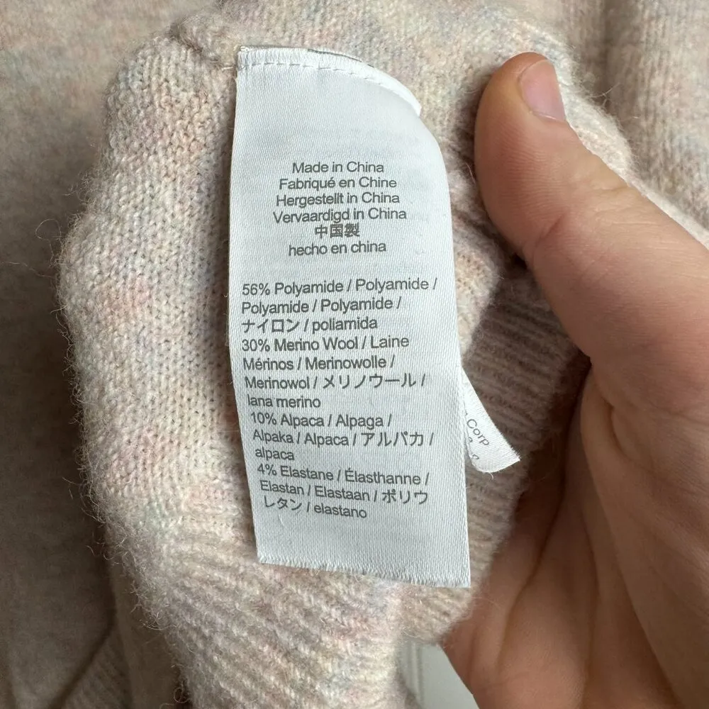 J. Crew Pinkish Heather Merino Wool/Alpaca Mock Neck Sweater Size Small M1 - Image 3