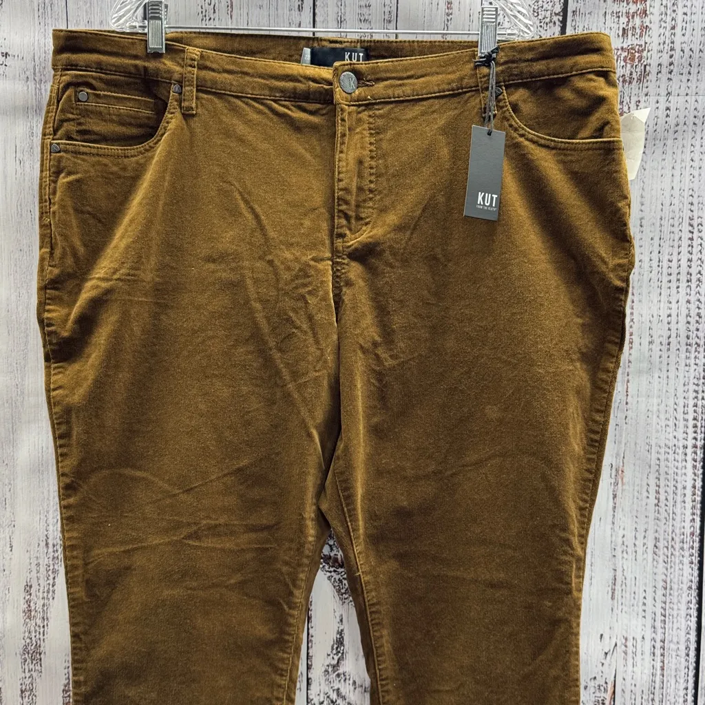 Kut from the Kloth NWT Cognac Brown Diana Skinny Corduroy Jeans Pants Size 22W - Image 2