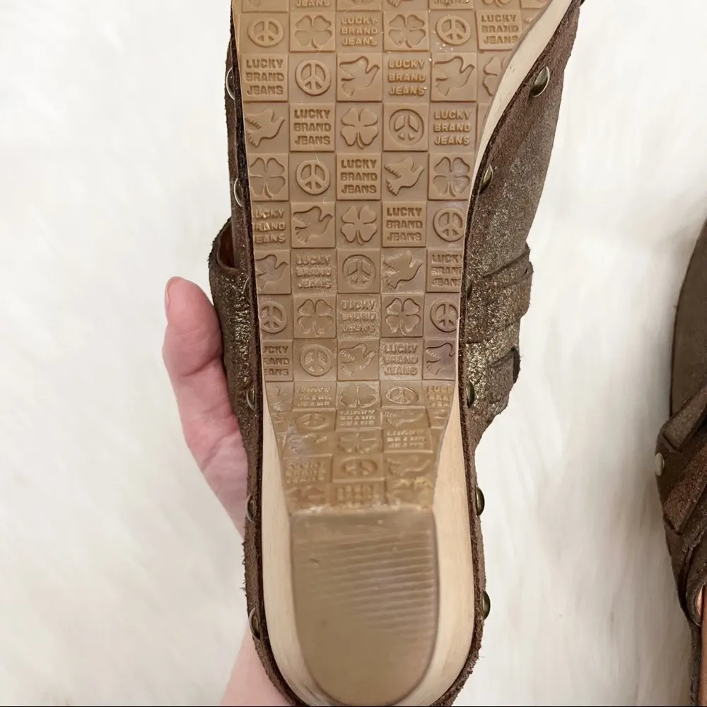 Lucky Brand Leather wood Mali Clogs - Image 10