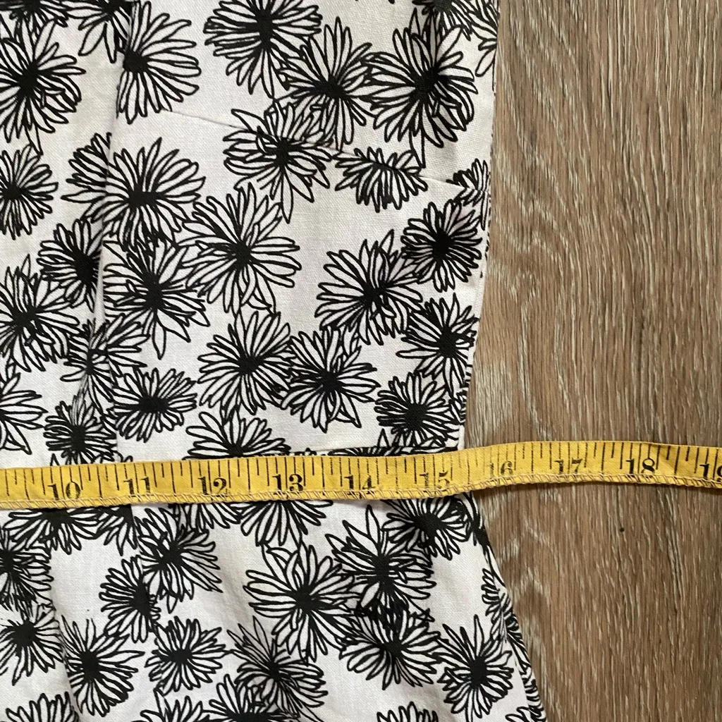 Mata Traders Ethical Natural Fibers Floral Midi Dress Small Dainty Earthy Hippie Black - Image 4